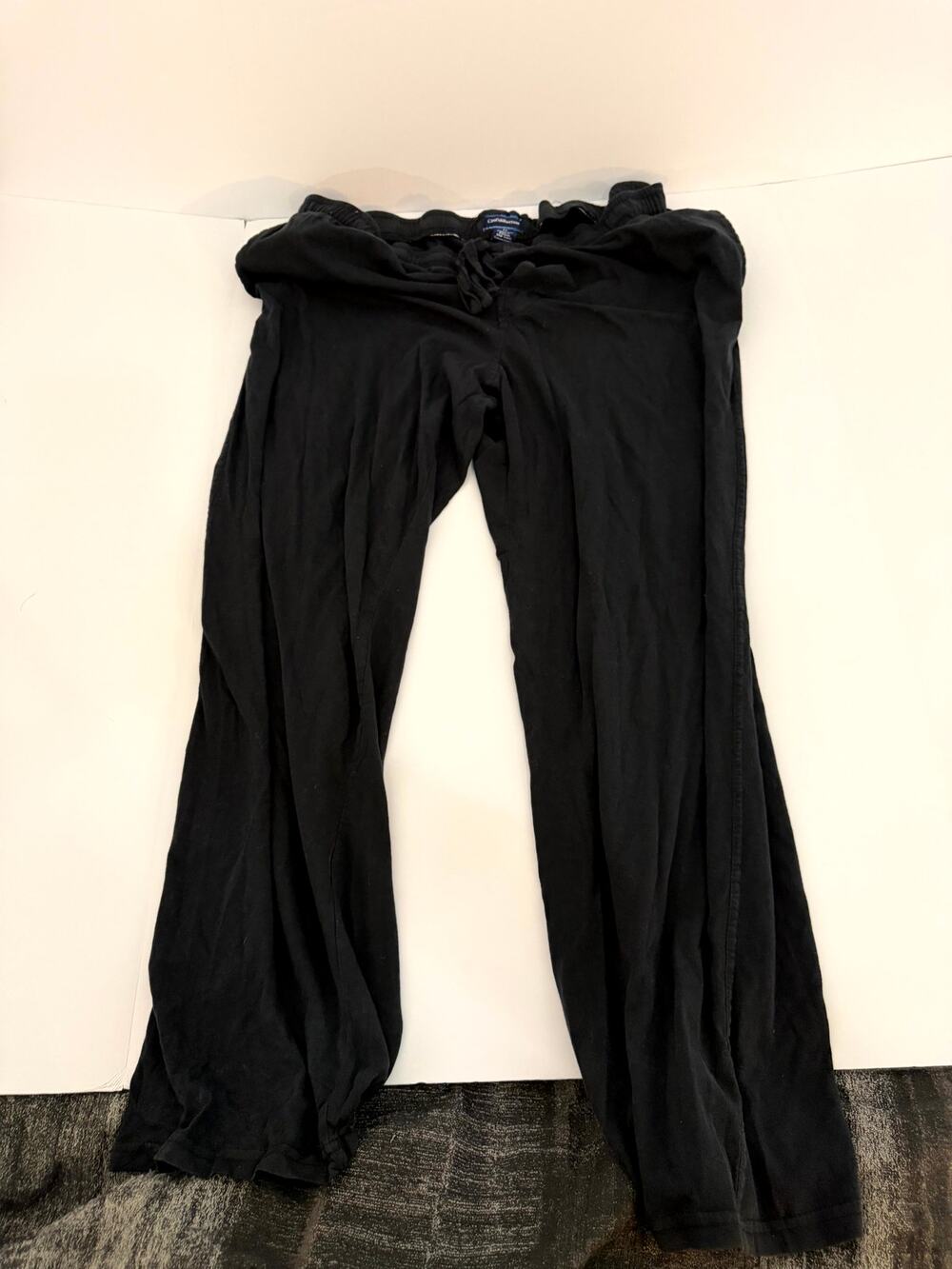 Croft & Barrow Men's Pants XL Black 100% Cotton Elastic Drawstring Casual